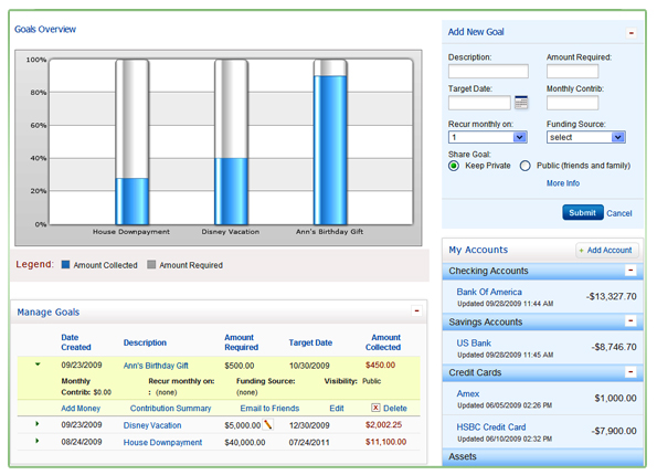 Instant net worth calculations